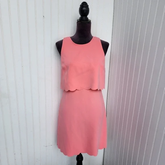 LOFT Pink Sleeveless Tiered Mini Dress for Cocktail - Picture 3 of 15